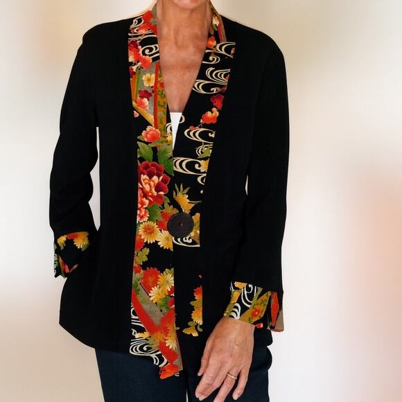 Soft Surroundings Size S Women's Floral Kimono Jacket Top Long Sleeve - Picture 1 of 14